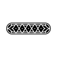 Geometric Ornament In Black And White Decorative Border Element vector