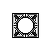 Geometric Black White Ornament On White Background, Minimalist vector