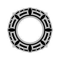 Geometric Decorative Circular Frame In Black And White vector