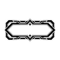 Geometric Deco Frame Black White Ornamental Element vector