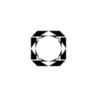 Geometric Abstraction Black White Square Circle On Gray vector