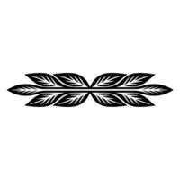 Decorative Leaf Element In Black And White vector