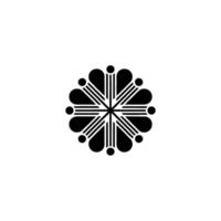 Minimalist Black White Geometric Floral, Elegant Modern vector