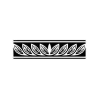 Elegant Black And White Floral Border, Repeating Leaves, Minimalist vector