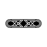 Art Deco Element Geometric Black White Pattern On White Background vector