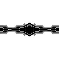 Minimalist Tech Circuit Element, Black And White vector