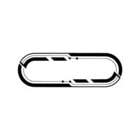 Tech Abstract Element Modern Black Oval Shape On White, Minimalist vector