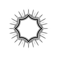 Decorative Starburst Frame In Black White Minimalist vector