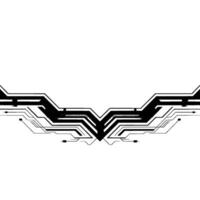Abstract Tech Futuristic Circuitry Lines On White vector