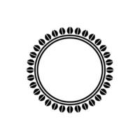 Minimalist Black Circular Frame With Decorative Embellishments On Gray Background vector