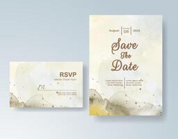 Graceful invitation with abstract watercolor washes and delicate text. vector