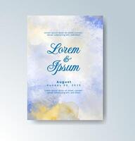 Boho wedding invitation with expressive splash art. vector