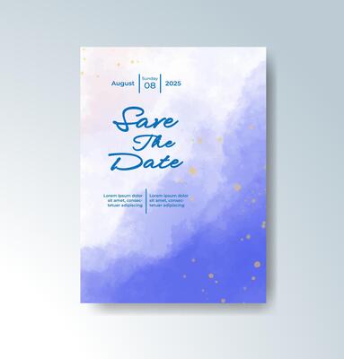 Watercolor brush play adds charm to this invitation.