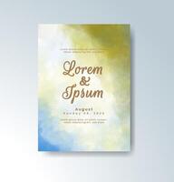 Bold watercolor splashes for a daring wedding card. vector
