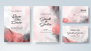 Abstract splashes of color in wedding card. vector
