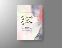 Elegant swirls of color in painted invitation. vector