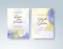 Soft abstract invite for weddings with watercolor background. vector