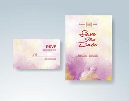 Abstract watercolor invitation with soft painted textures. vector