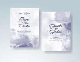 Romantic invitation card with soft abstract watercolor strokes. vector