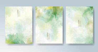 Abstract watercolor visuals enhancing each card. vector