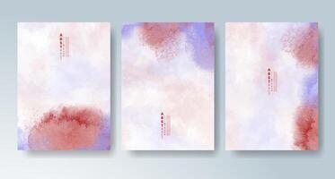 Wash of color creating artistic greeting cards. vector