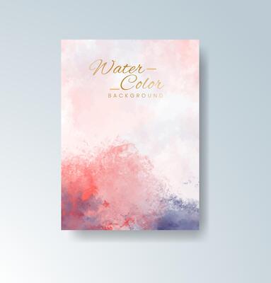 Serene watercolor painting as card background.
