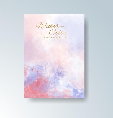 Romantic wedding card with floral splash watercolor