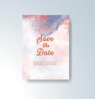 Vibrant but soft watercolor invitation design vector