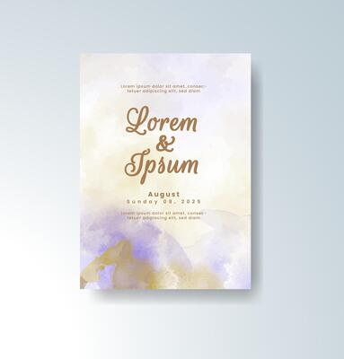 Wedding invite featuring light brush watercolor pattern