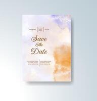 Fluid splash watercolor background for romantic invite vector