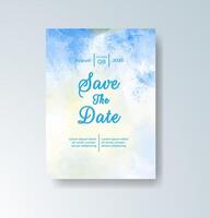 Sophisticated watercolor wedding card in abstract style vector