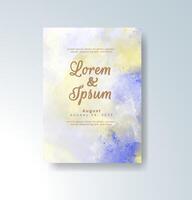 Light-toned wedding invite with abstract watercolor vector