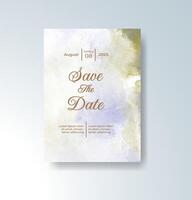 Lavish wedding invite with expressive color splashes vector