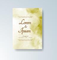 Graceful invitation with abstract watercolor brush strokes vector