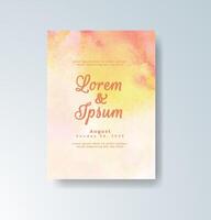 Stylish invite with artistic splash watercolor background vector