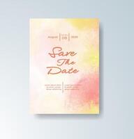 Modern wedding invitation with colorful abstract paint splashes vector