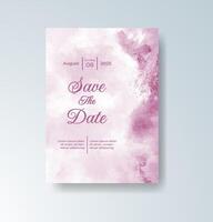 Romantic invitation card with soft splash watercolor artwork vector