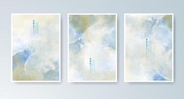 Gradient watercolor effects printed on modern card layouts. vector