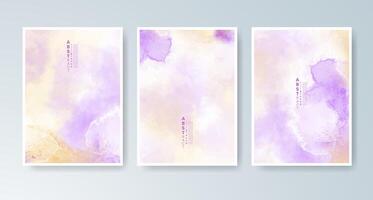 Lively and abstract watercolor patterns on sleek cards. vector
