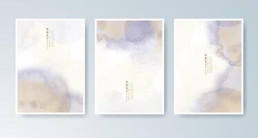 Bold watercolor brush patterns on stylish card formats. vector