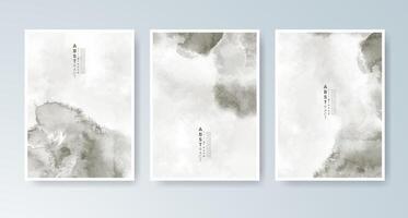 Artistic watercolor patterns in a sleek card set for events. vector