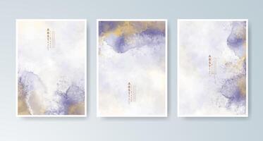 Dynamic watercolor textures on clean card layouts. Ideal for creatives. vector