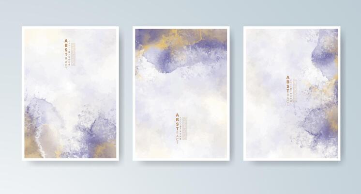 Dynamic watercolor textures on clean card layouts. Ideal for creatives.