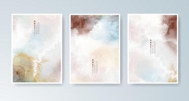 Elegant mix of color on watercolor cards, perfect for branding or personal use. vector
