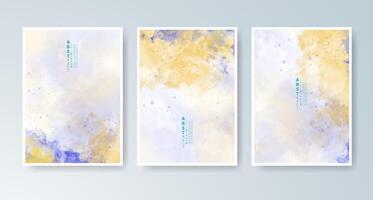 Soft yet vivid watercolor card set for digital or printed media. vector