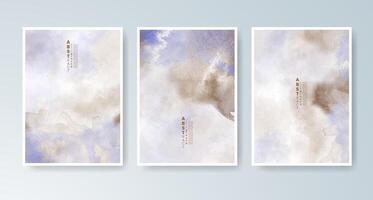Aesthetic watercolor card collection, ideal for minimal yet colorful presentation. vector
