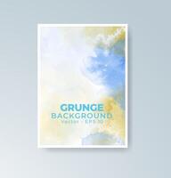 Blurred watercolor forms creating depth in flat card design vector