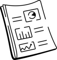 Sketchy style icon depicting annual report summary vector