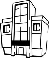 Sketchy style icon showing tall corporate building vector
