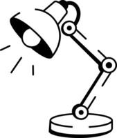 Drawing style icon showing modern desk lamp vector